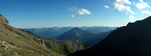 Večerná panoráma z terasy Stüdlhütte