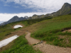 V Kopskom sedle, pohľad na Vysoké Tatry