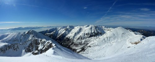 Panoráma Západných Tatier z vrcholu Bystrej